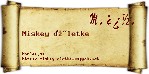 Miskey Életke névjegykártya